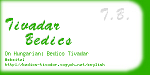 tivadar bedics business card